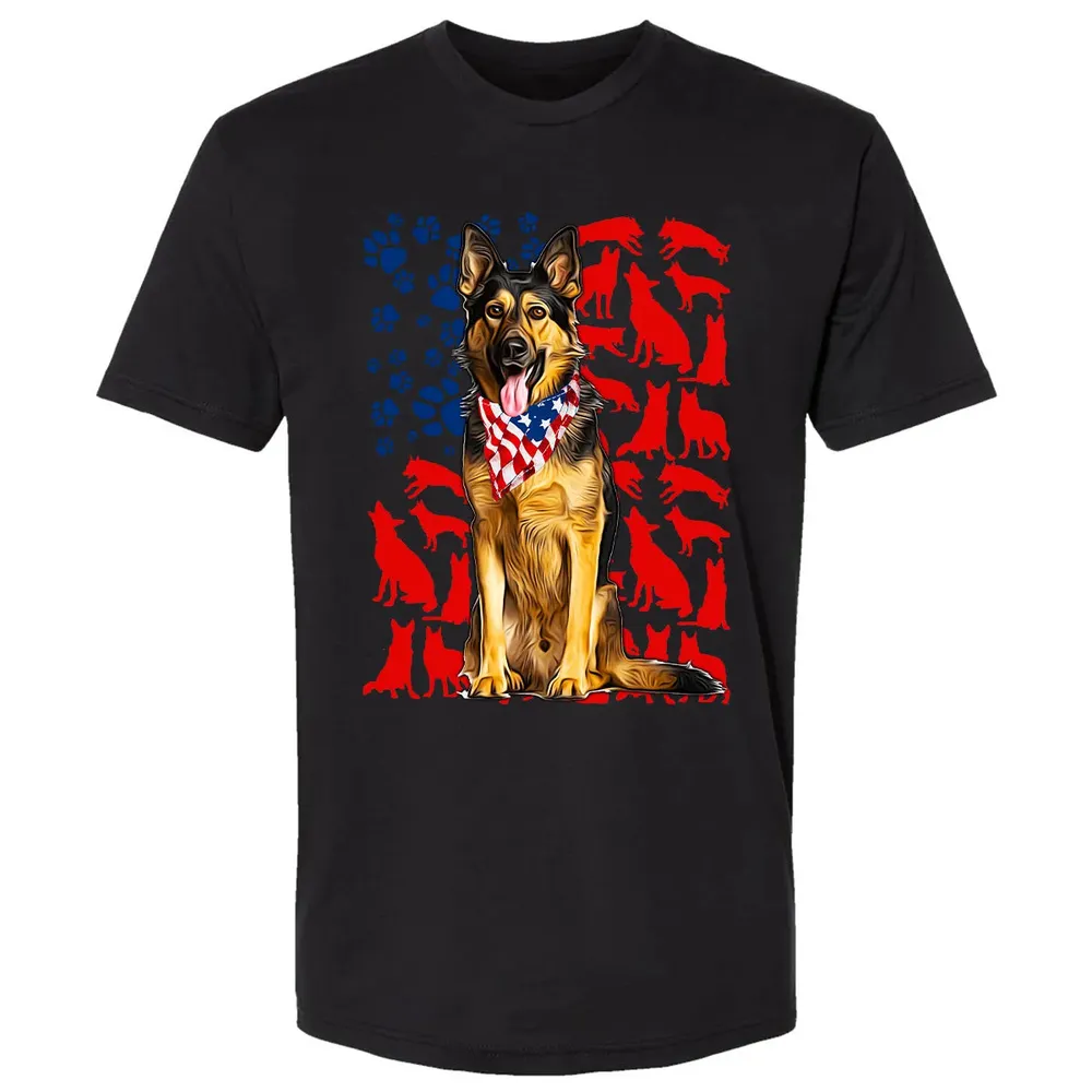 German Shepherd 4th of July Premium Unisex T-shirt - 15