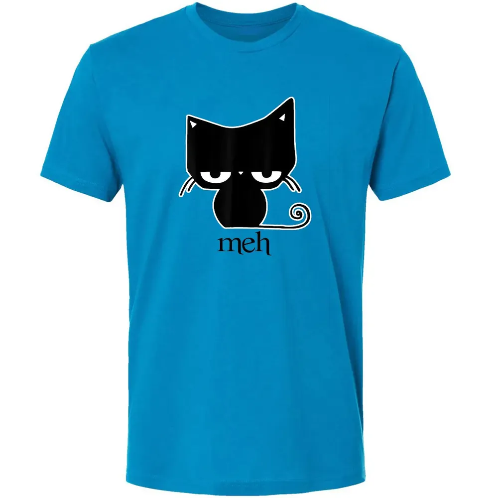 Cat funny  Meh Black Cat Premium Unisex T-shirt - 4