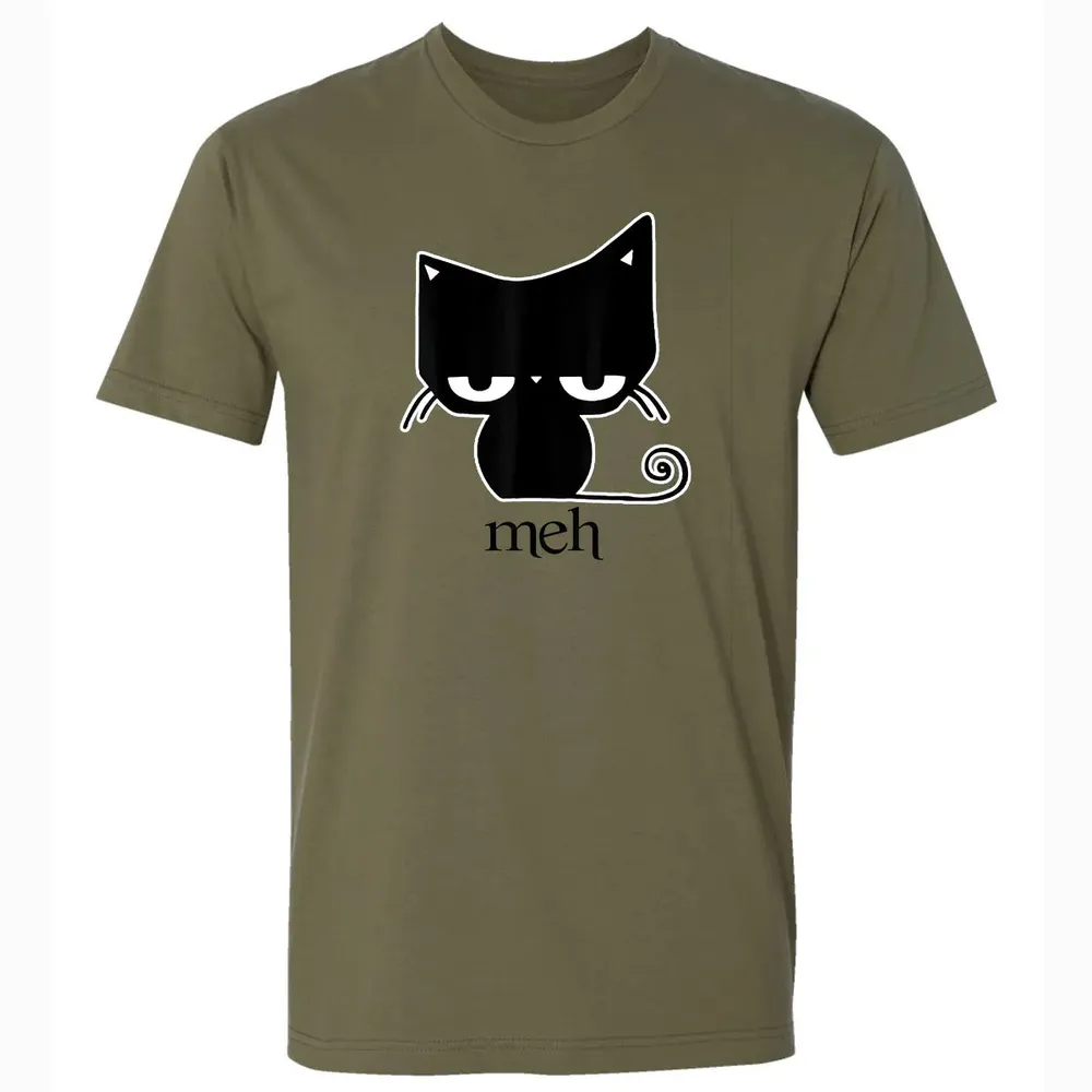 Cat funny  Meh Black Cat Premium Unisex T-shirt - 5