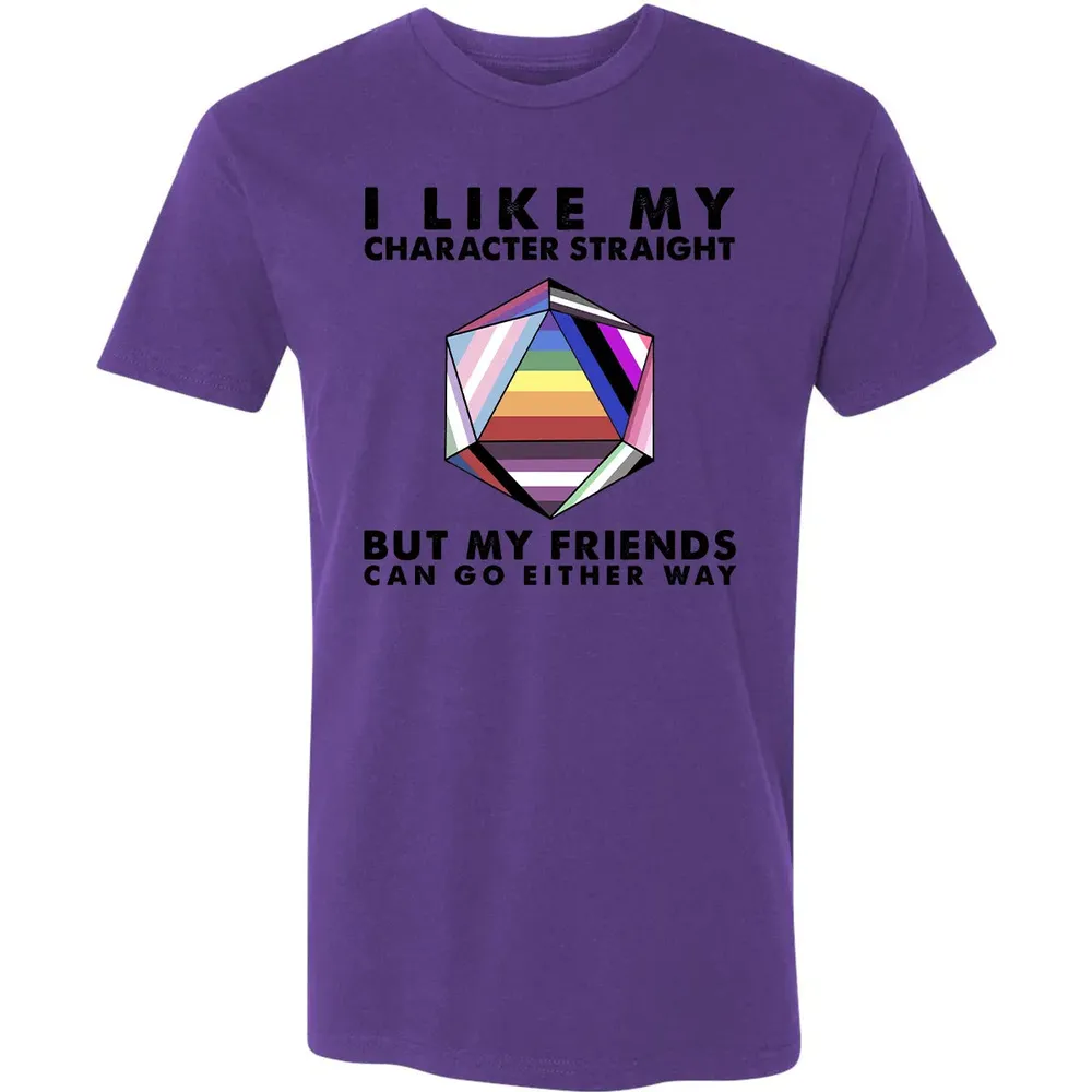 My Character Straight But Friends Can Go Either Way Premium Unisex T-shirt - 7