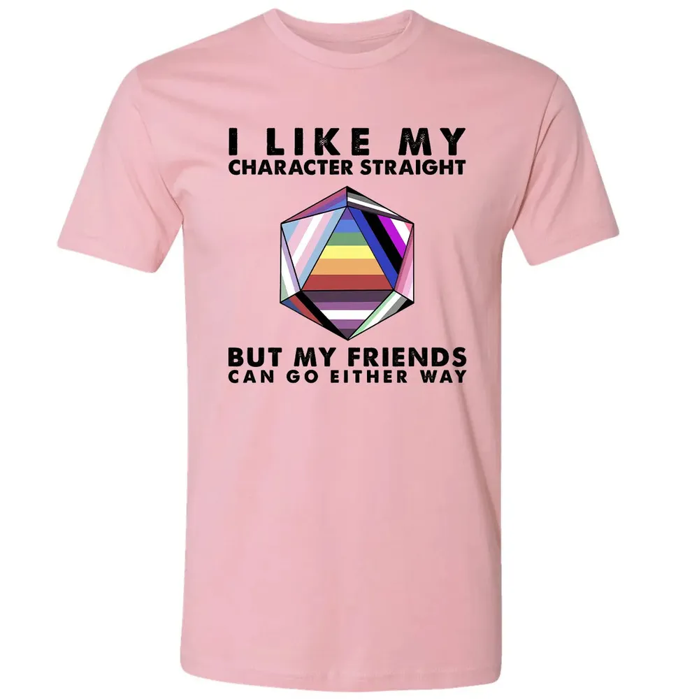 My Character Straight But Friends Can Go Either Way Premium Unisex T-shirt - 3