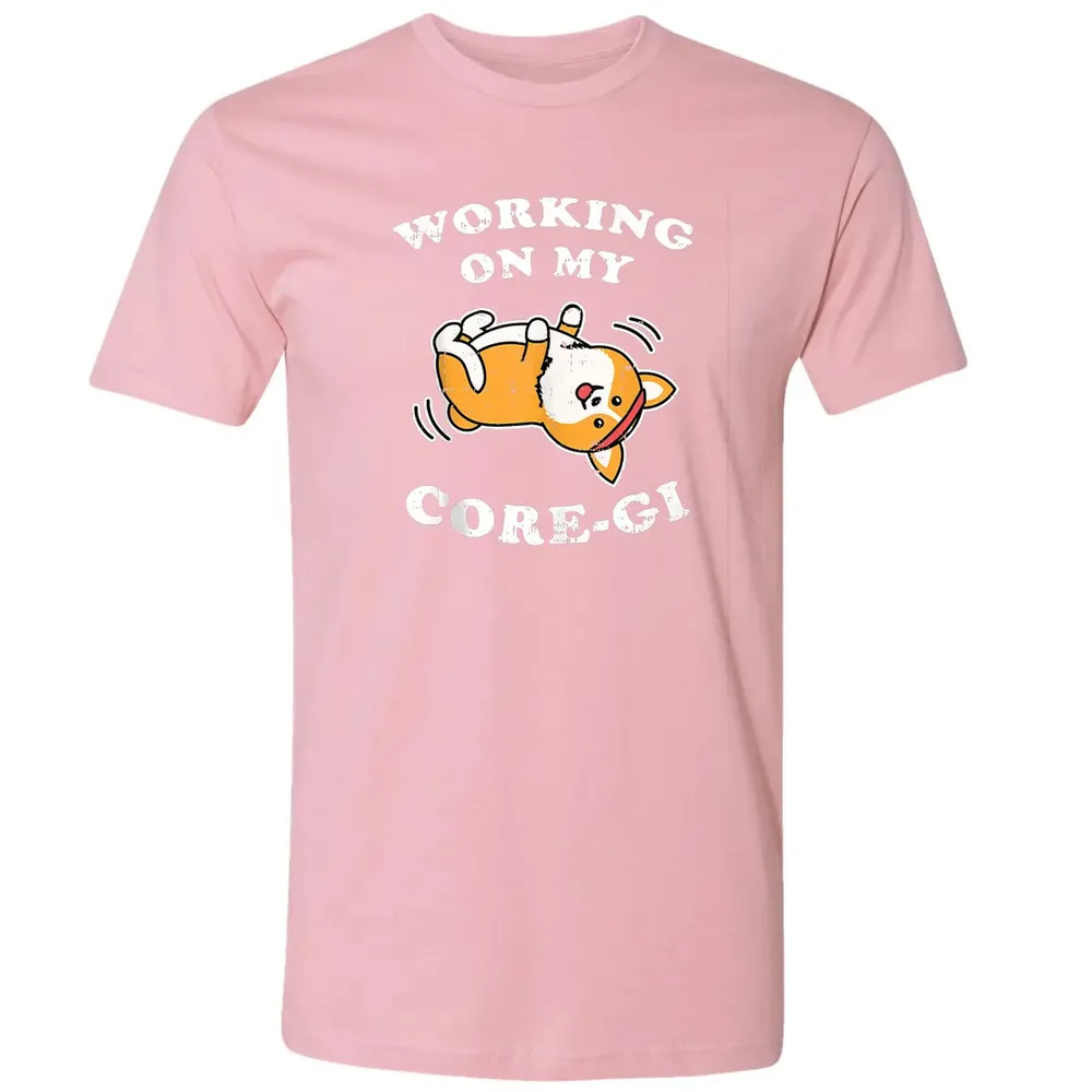 Working Core Gi Workout Cute Black Corgi Dog Fitness Gift Premium Unisex T-shirt - 3
