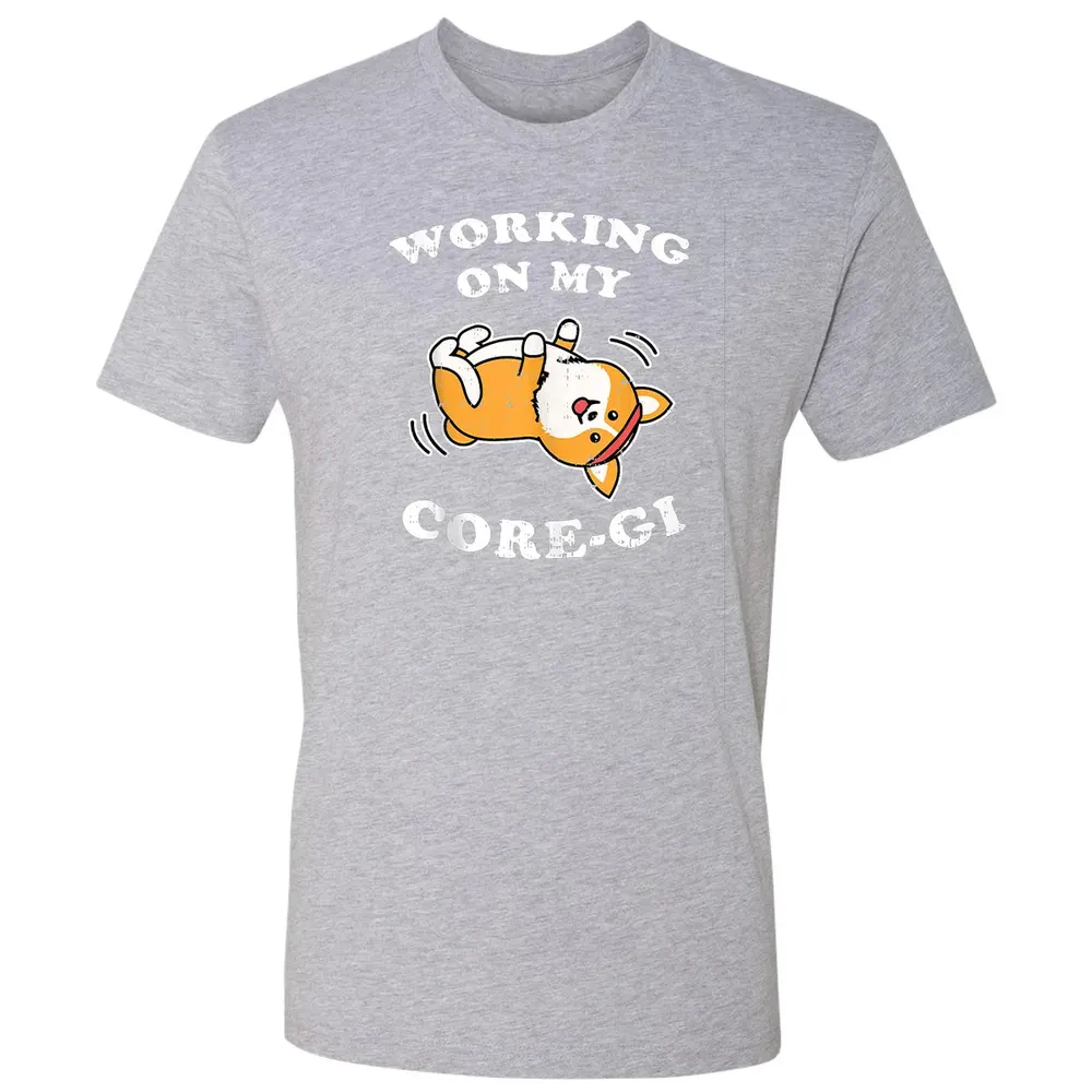 Working Core Gi Workout Cute Black Corgi Dog Fitness Gift Premium Unisex T-shirt - 9