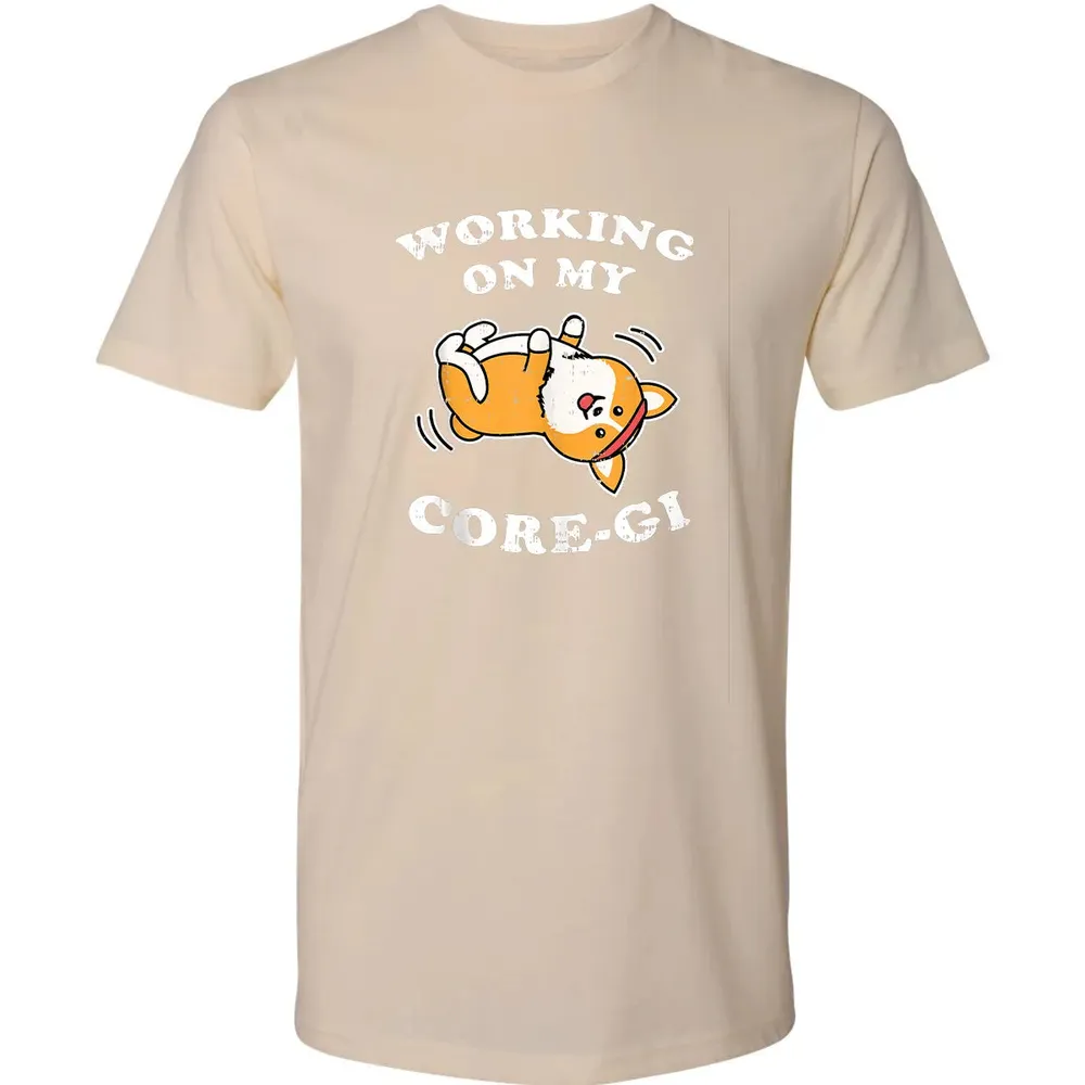 Working Core Gi Workout Cute Black Corgi Dog Fitness Gift Premium Unisex T-shirt - 13
