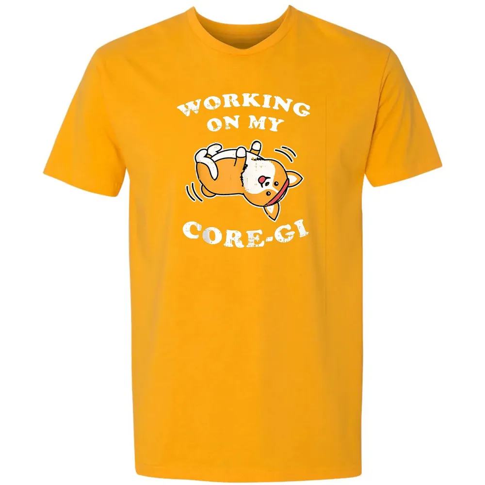 Working Core Gi Workout Cute Black Corgi Dog Fitness Gift Premium Unisex T-shirt - 11