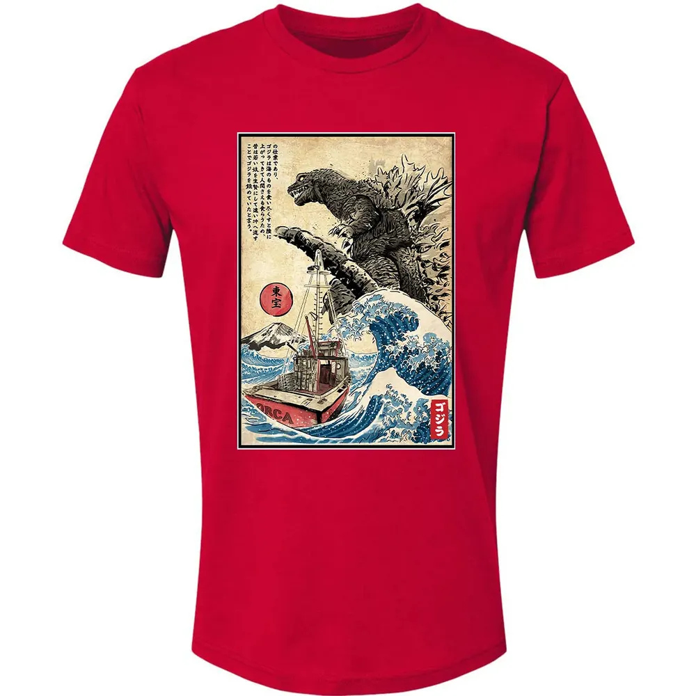 Orca in Japan Woodblock Premium Unisex T-shirt - 6