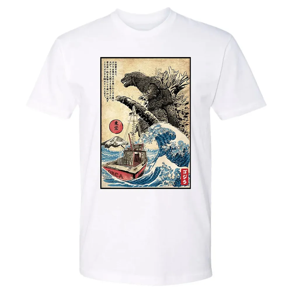 Orca in Japan Woodblock Premium Unisex T-shirt - 4