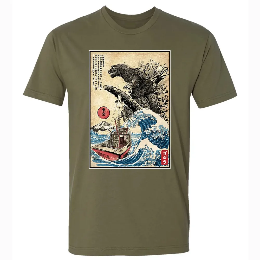 Orca in Japan Woodblock Premium Unisex T-shirt - 5