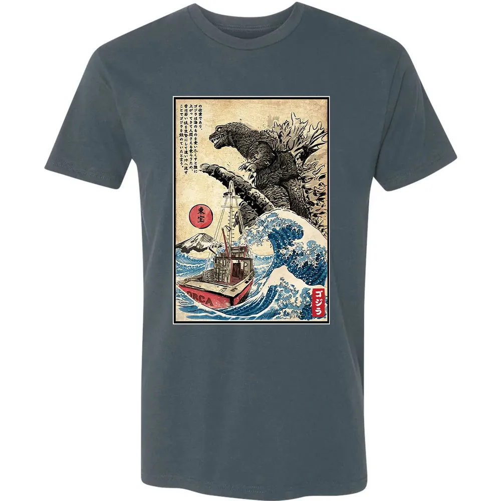 Orca in Japan Woodblock Premium Unisex T-shirt - 14