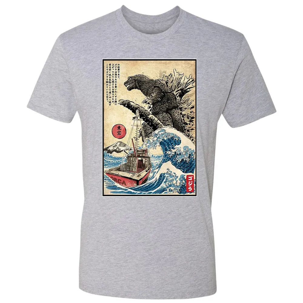 Orca in Japan Woodblock Premium Unisex T-shirt - 9