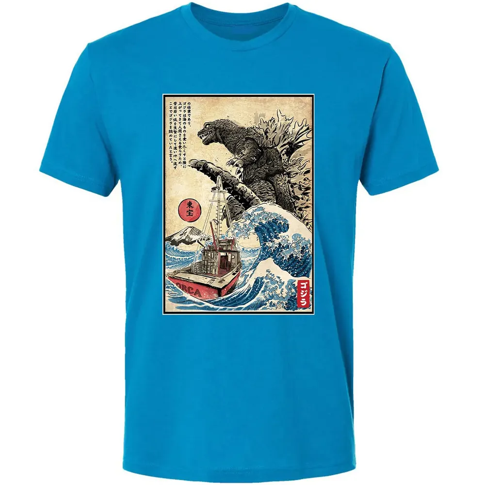 Orca in Japan Woodblock Premium Unisex T-shirt - 15