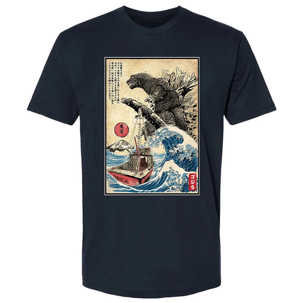 Orca in Japan Woodblock Premium Unisex T-shirt - 2