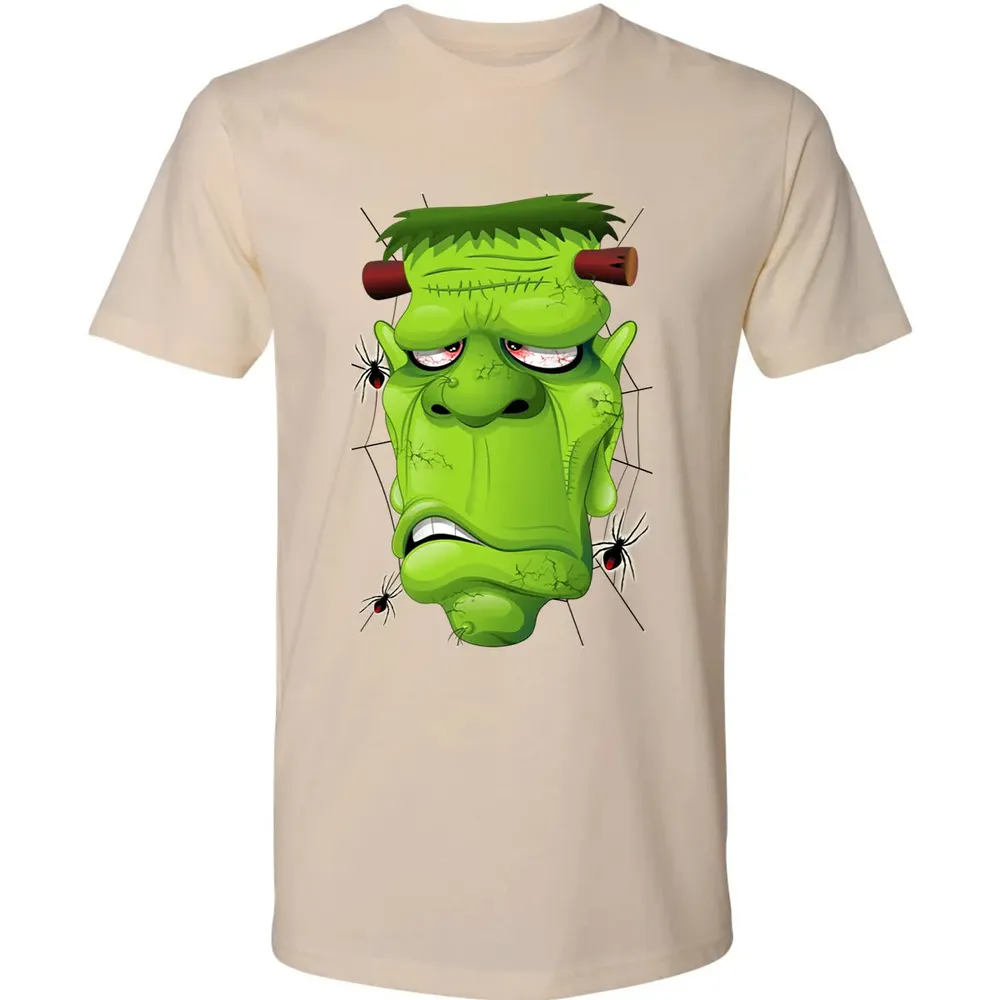 Frankenstein Ugly Portrait and Spiders Premium Unisex T-shirt - 2