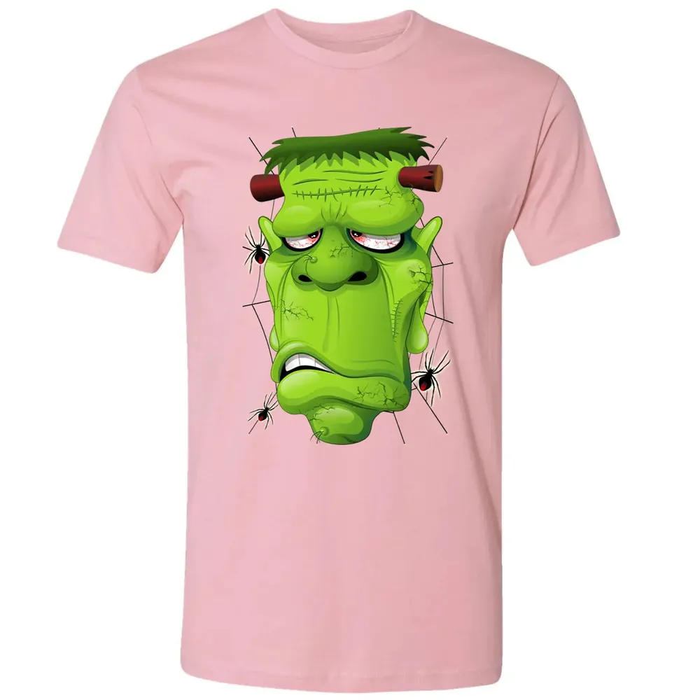 Frankenstein Ugly Portrait and Spiders Premium Unisex T-shirt - 3