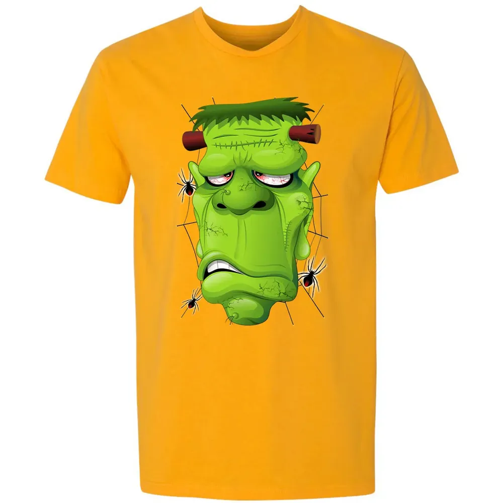 Frankenstein Ugly Portrait and Spiders Premium Unisex T-shirt - 11