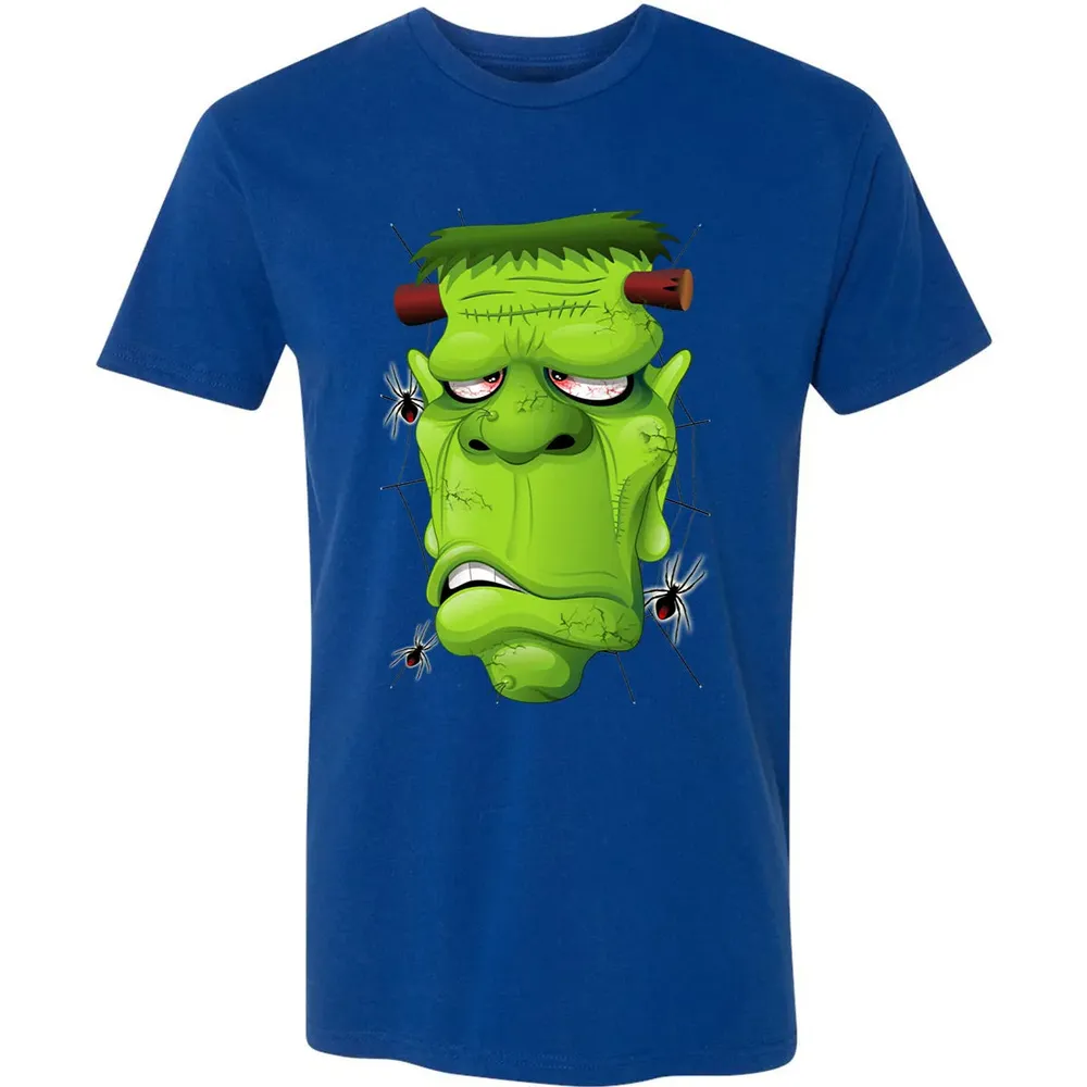 Frankenstein Ugly Portrait and Spiders Premium Unisex T-shirt - 10