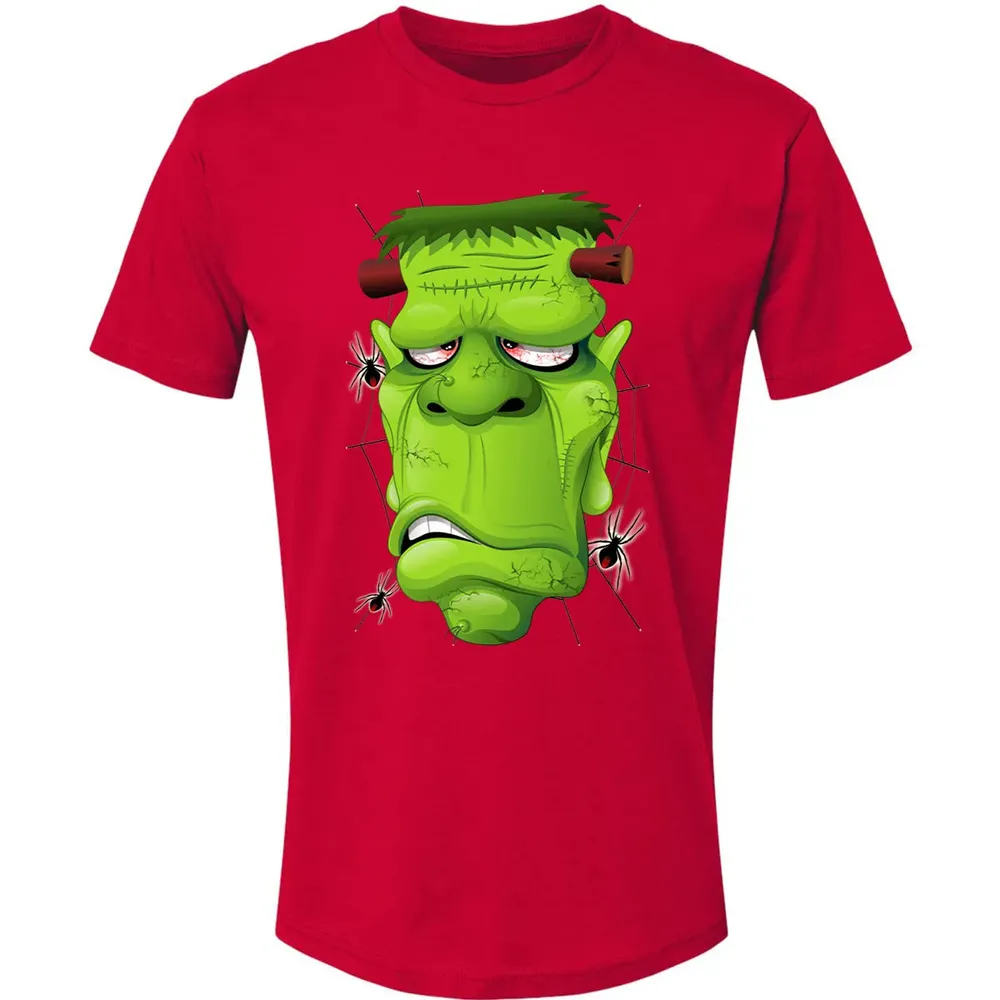 Frankenstein Ugly Portrait and Spiders Premium Unisex T-shirt - 6