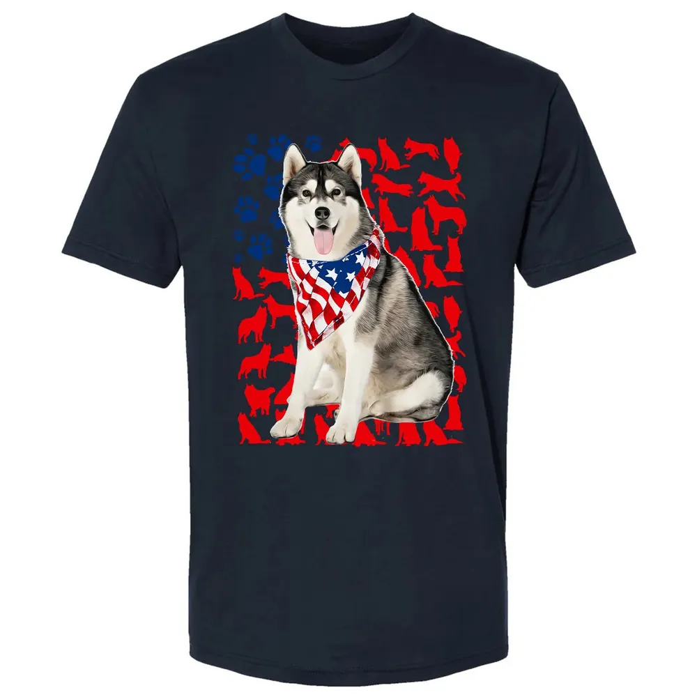 Husky 4th Of July Premium Unisex T-shirt - 13