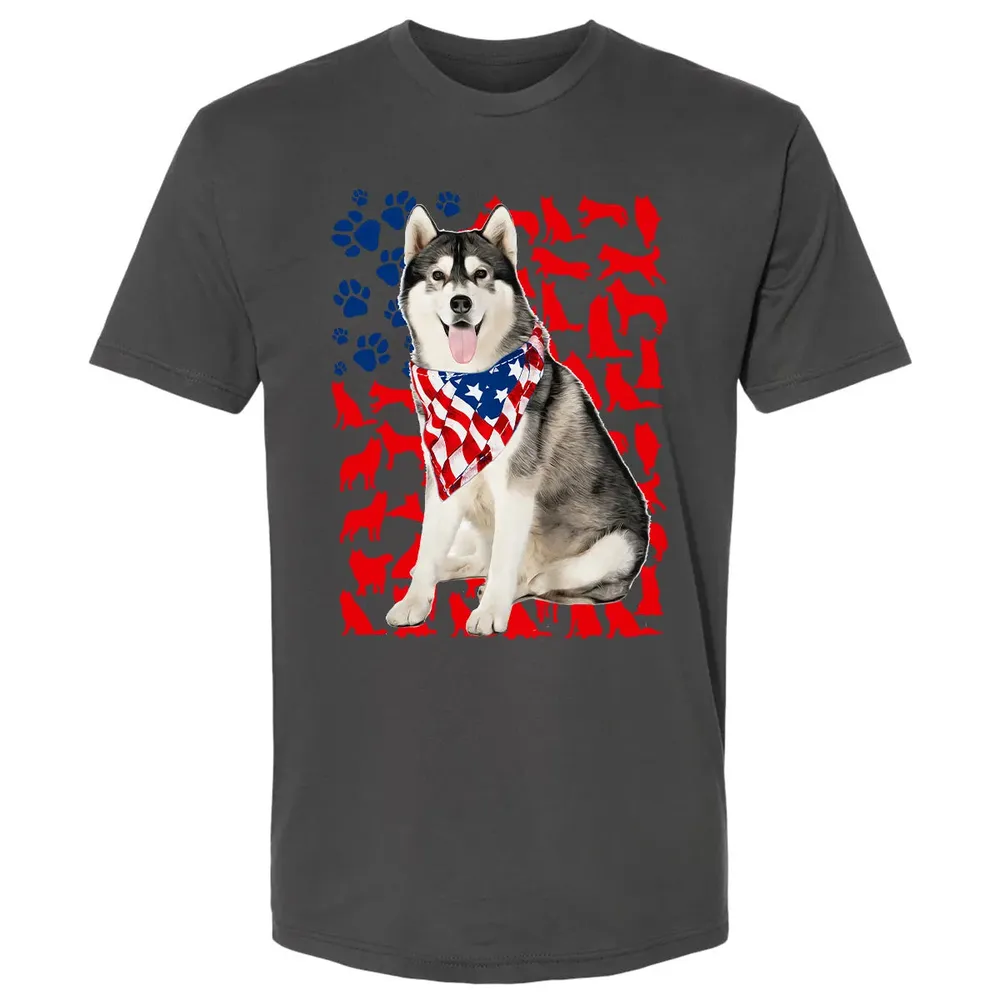 Husky 4th Of July Premium Unisex T-shirt - 8