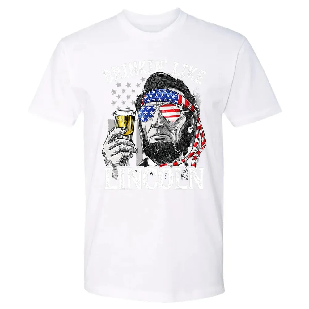 4th of July s for Men Drinking Like Lincoln Abraham Premium Unisex T-shirt - 4