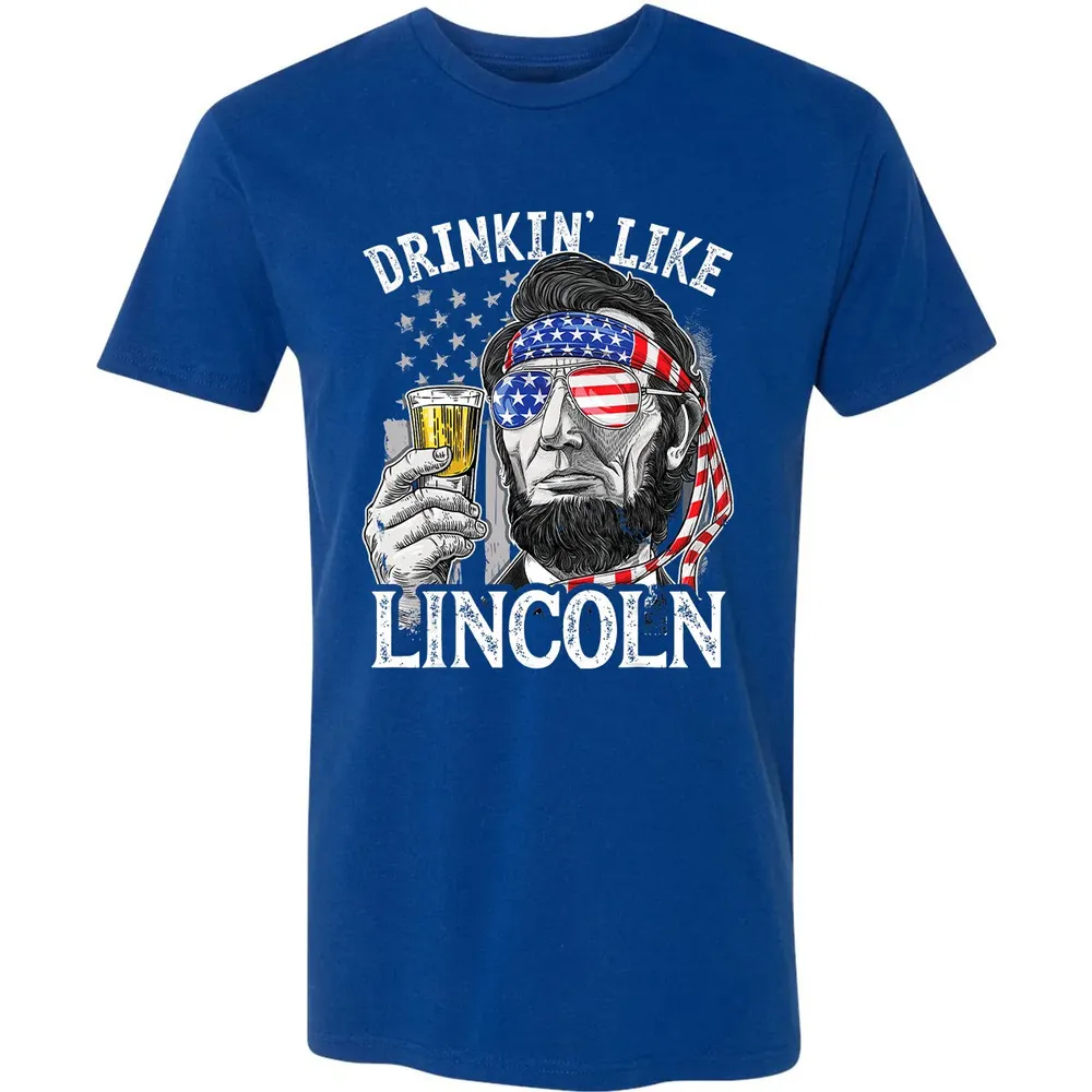 4th of July s for Men Drinking Like Lincoln Abraham Premium Unisex T-shirt - 10