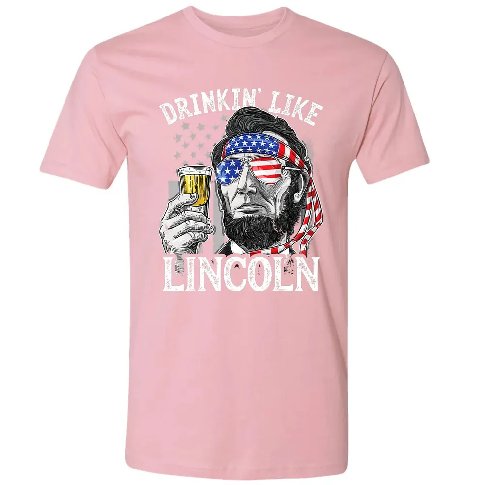 4th of July s for Men Drinking Like Lincoln Abraham Premium Unisex T-shirt - 3