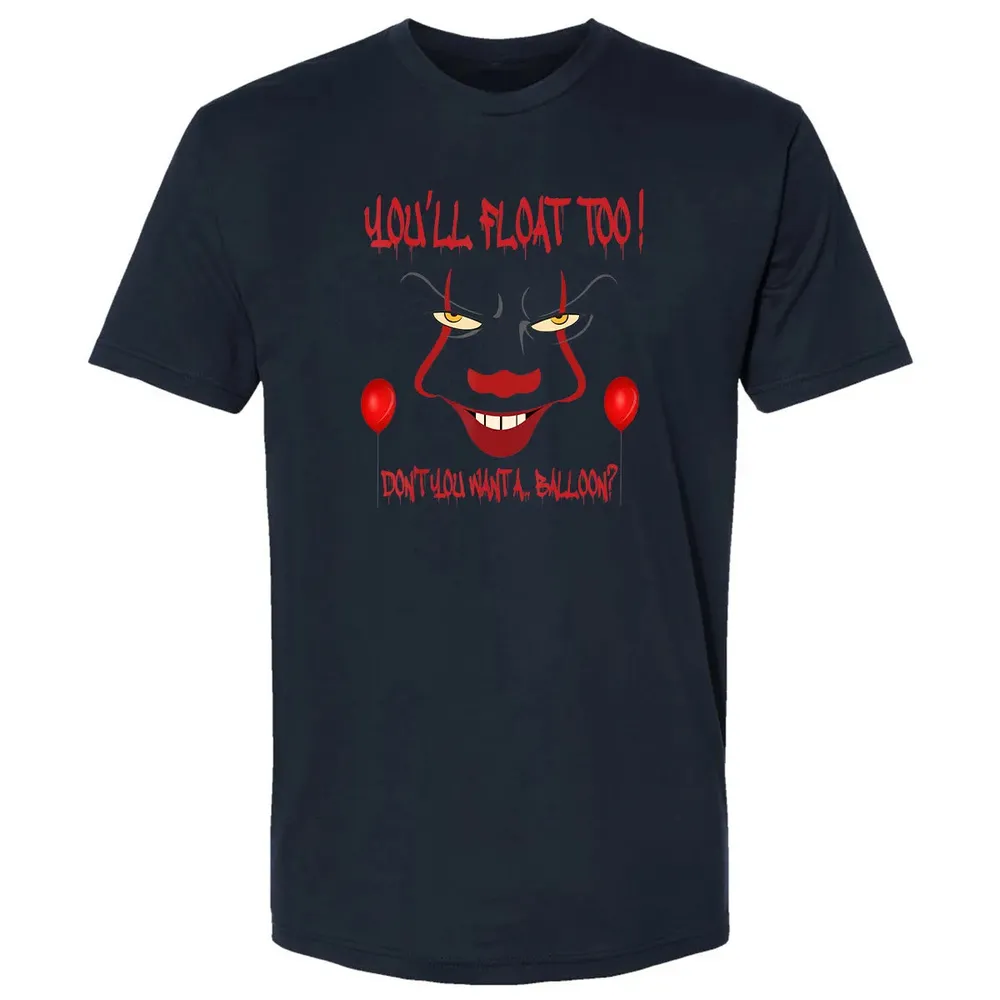Scary Clown Face Horror Halloween Costume  Float Too Premium Unisex T-shirt - 2