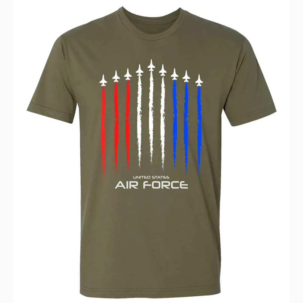 Air Force US Veterans 4th of July    American Flag Premium Unisex T-shirt - 5