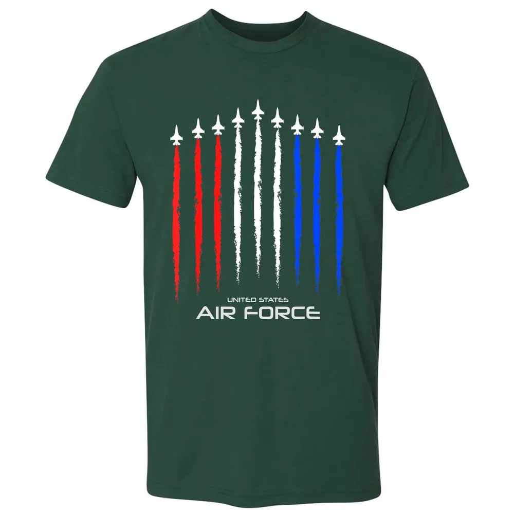 Air Force US Veterans 4th of July    American Flag Premium Unisex T-shirt - 12