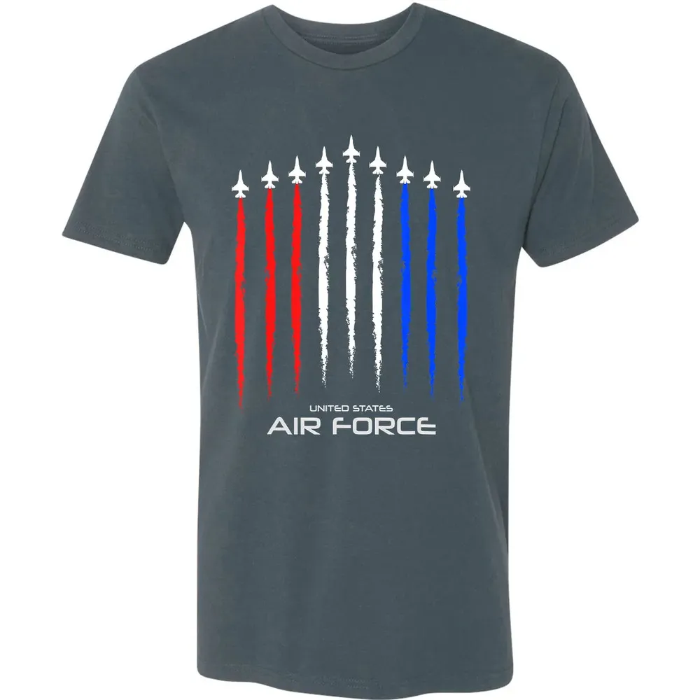 Air Force US Veterans 4th of July    American Flag Premium Unisex T-shirt - 14