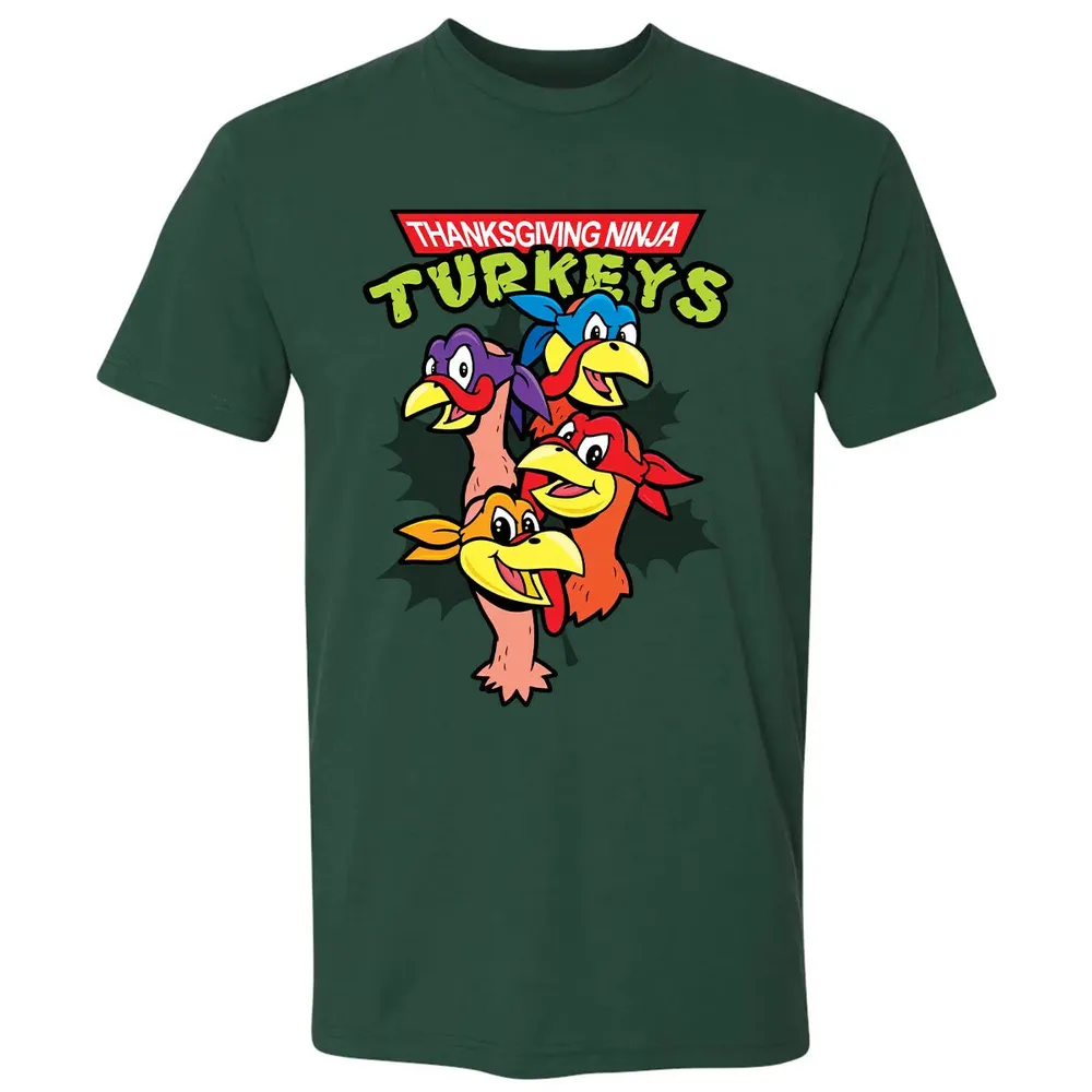 Thanksgiving Ninja Turkey Premium Unisex T-shirt - 12