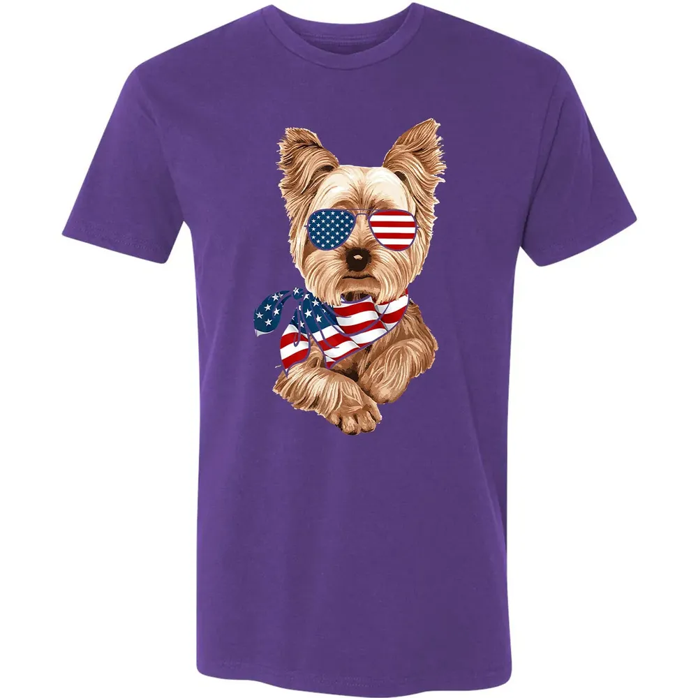 American Flag Yorkie Patriotic 4th Of July T Premium Unisex T-shirt - 7