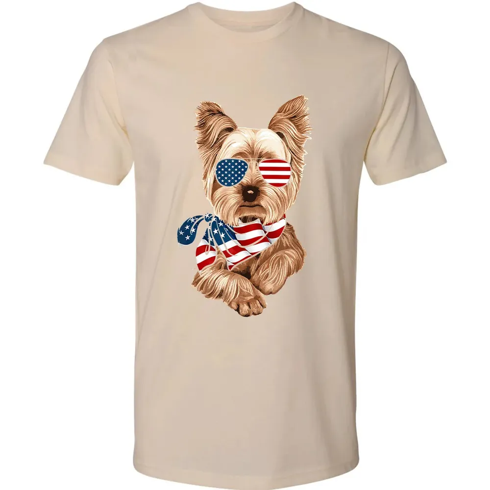 American Flag Yorkie Patriotic 4th Of July T Premium Unisex T-shirt - 13