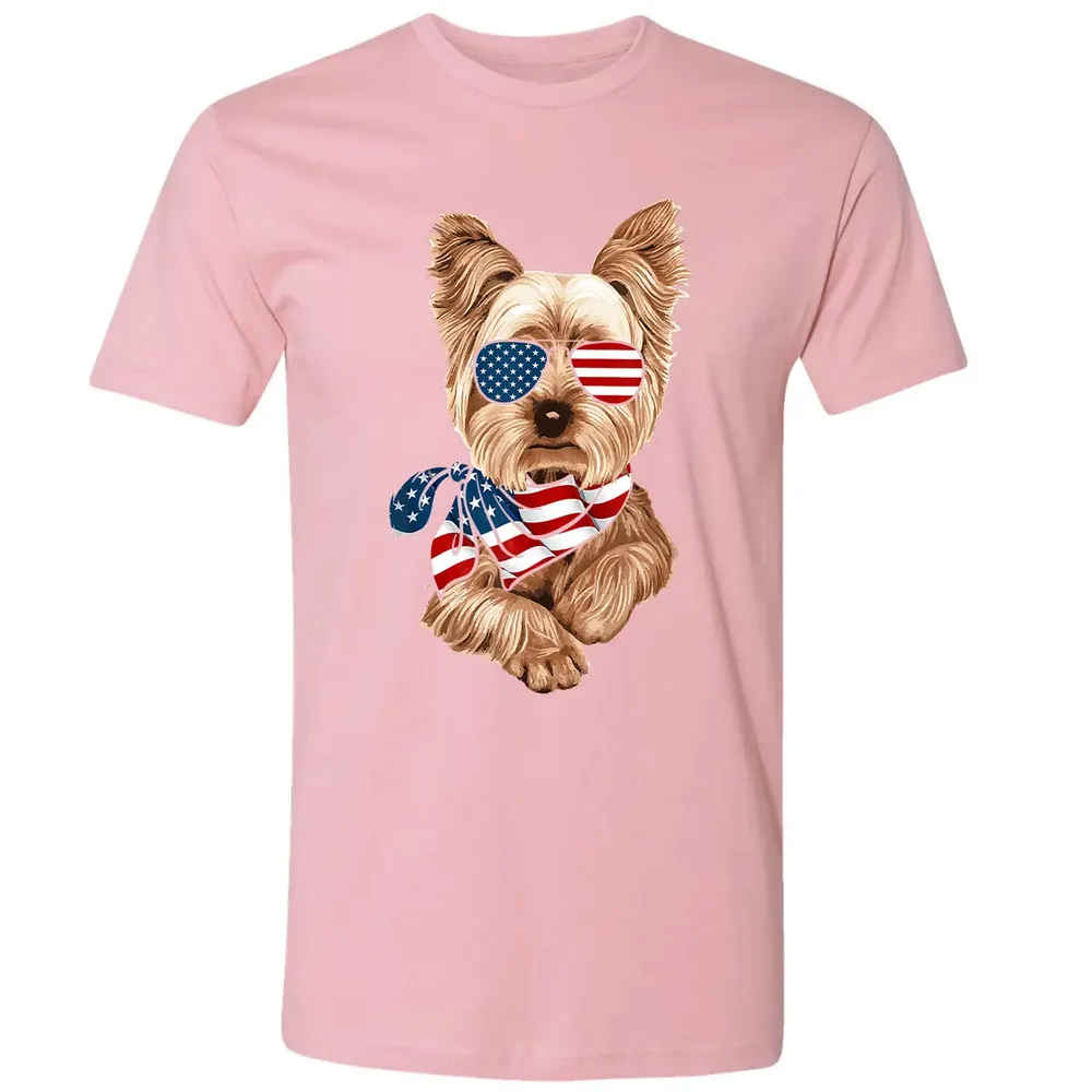 American Flag Yorkie Patriotic 4th Of July T Premium Unisex T-shirt - 3