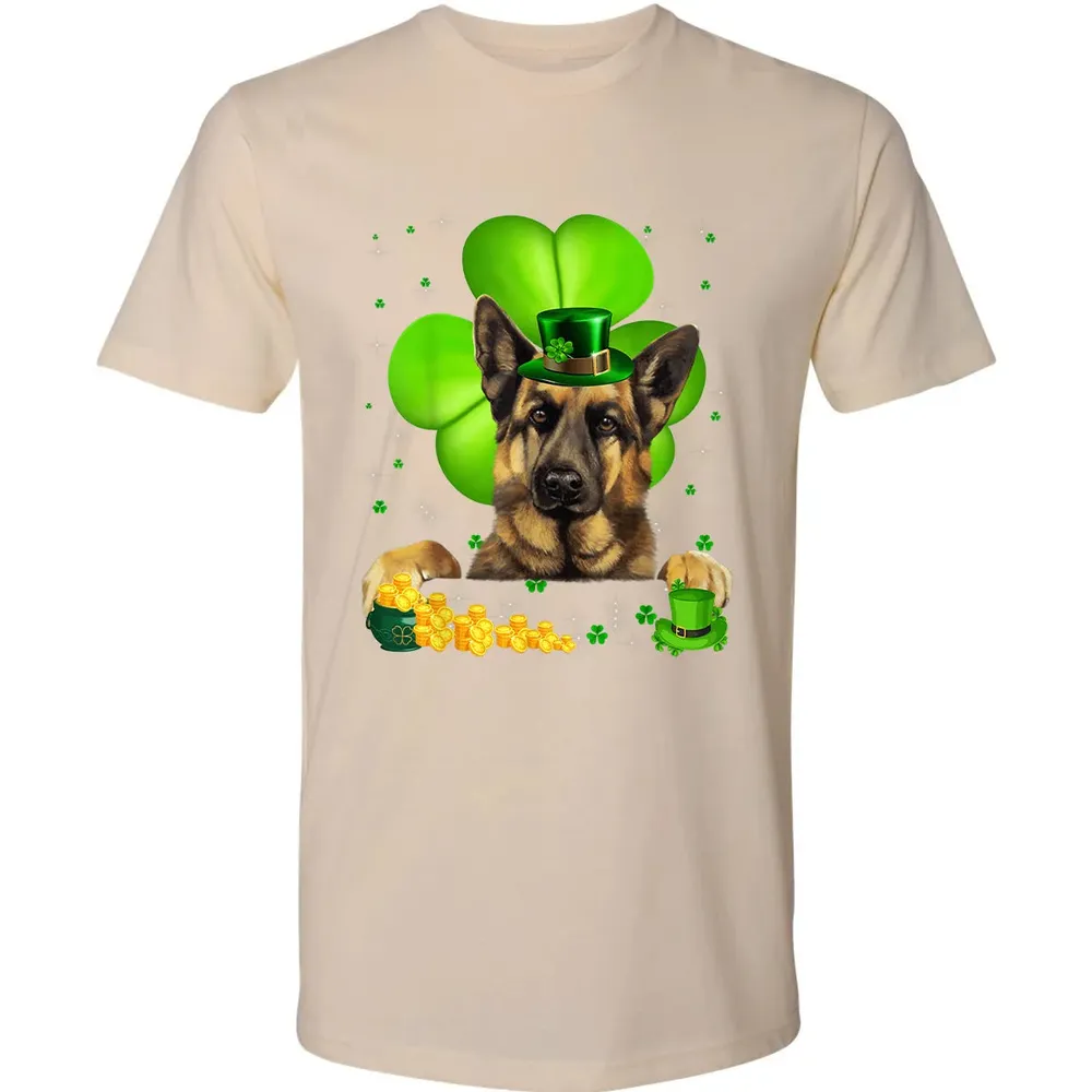 St Patrick's Day German Shepherd Shamrock Premium Unisex T-shirt - 13