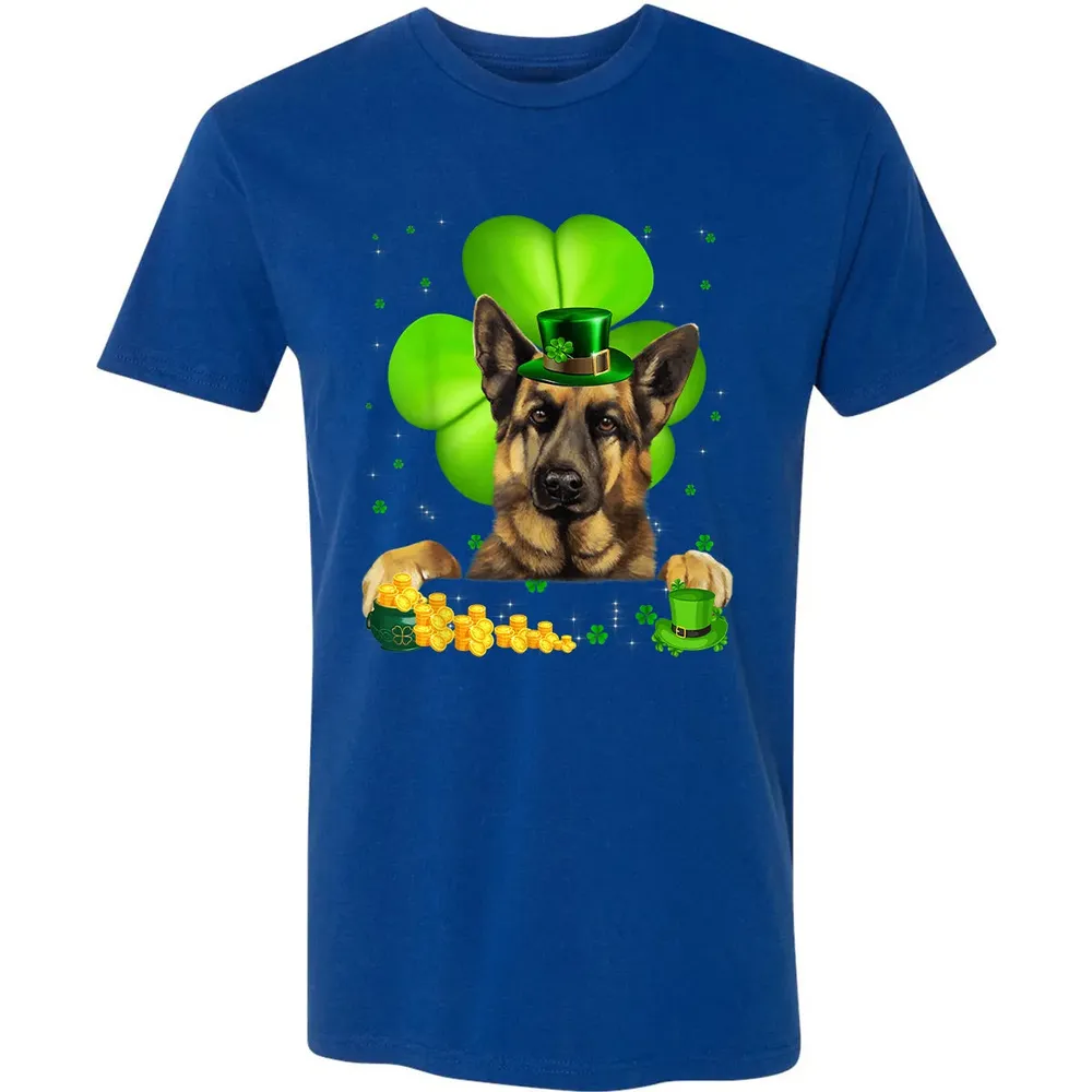 St Patrick's Day German Shepherd Shamrock Premium Unisex T-shirt - 10