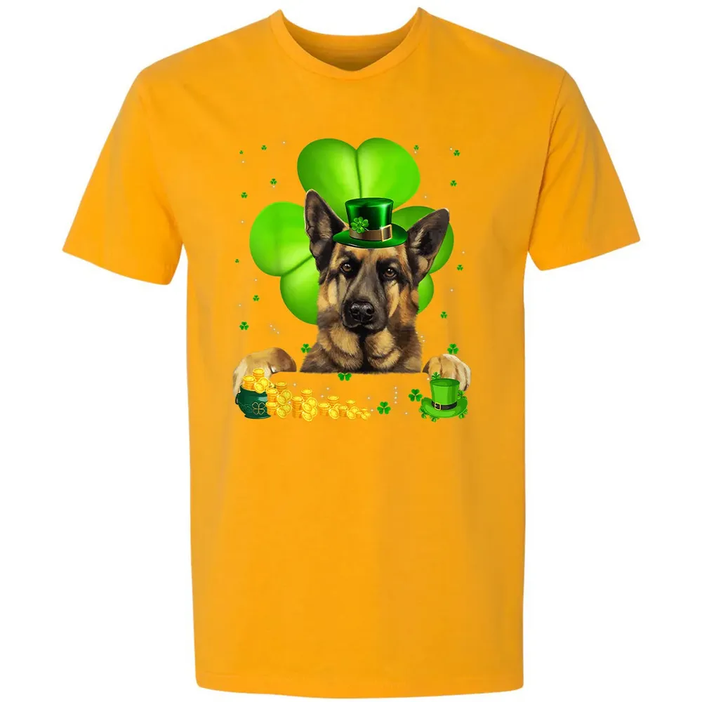 St Patrick's Day German Shepherd Shamrock Premium Unisex T-shirt - 11