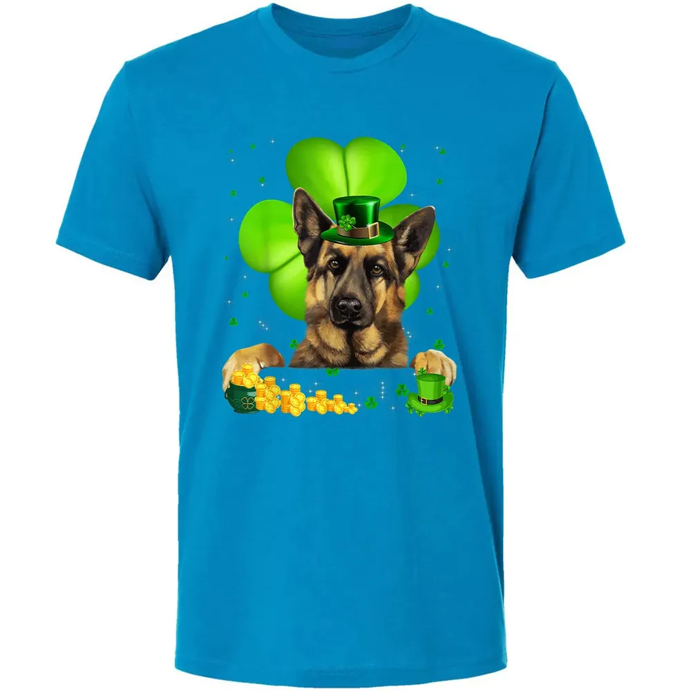 St Patrick's Day German Shepherd Shamrock Premium Unisex T-shirt - 15