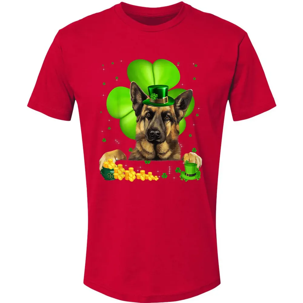 St Patrick's Day German Shepherd Shamrock Premium Unisex T-shirt - 6