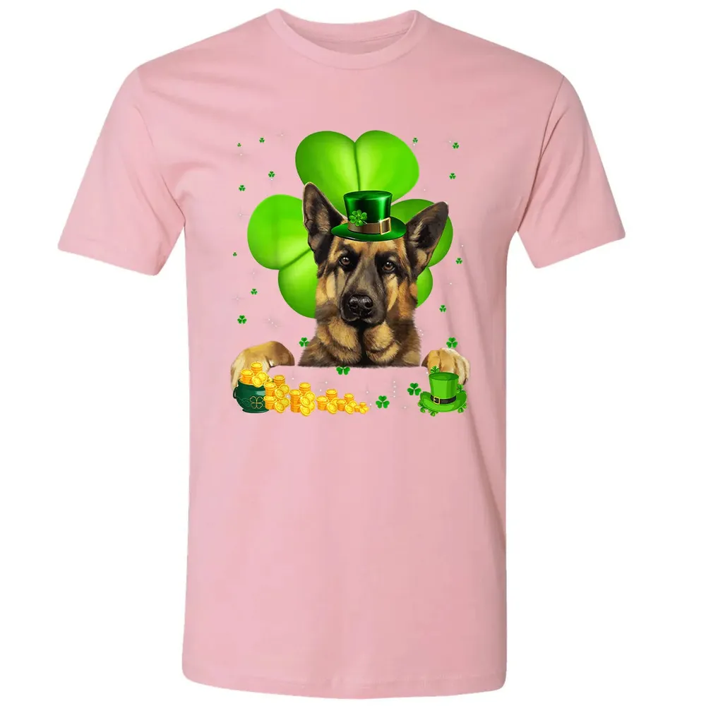 St Patrick's Day German Shepherd Shamrock Premium Unisex T-shirt - 3