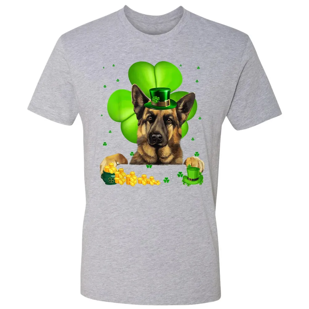 St Patrick's Day German Shepherd Shamrock Premium Unisex T-shirt - 9