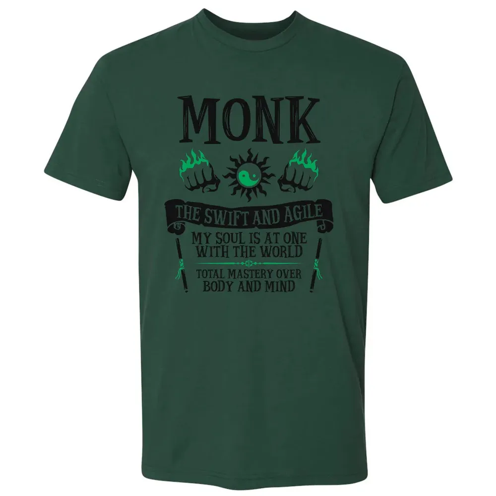 MONK, THE SWIFT AND AGILE (Black) Premium Unisex T-shirt - 12