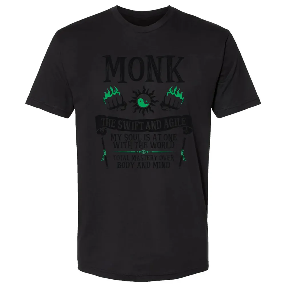 MONK, THE SWIFT AND AGILE (Black) Premium Unisex T-shirt - 15