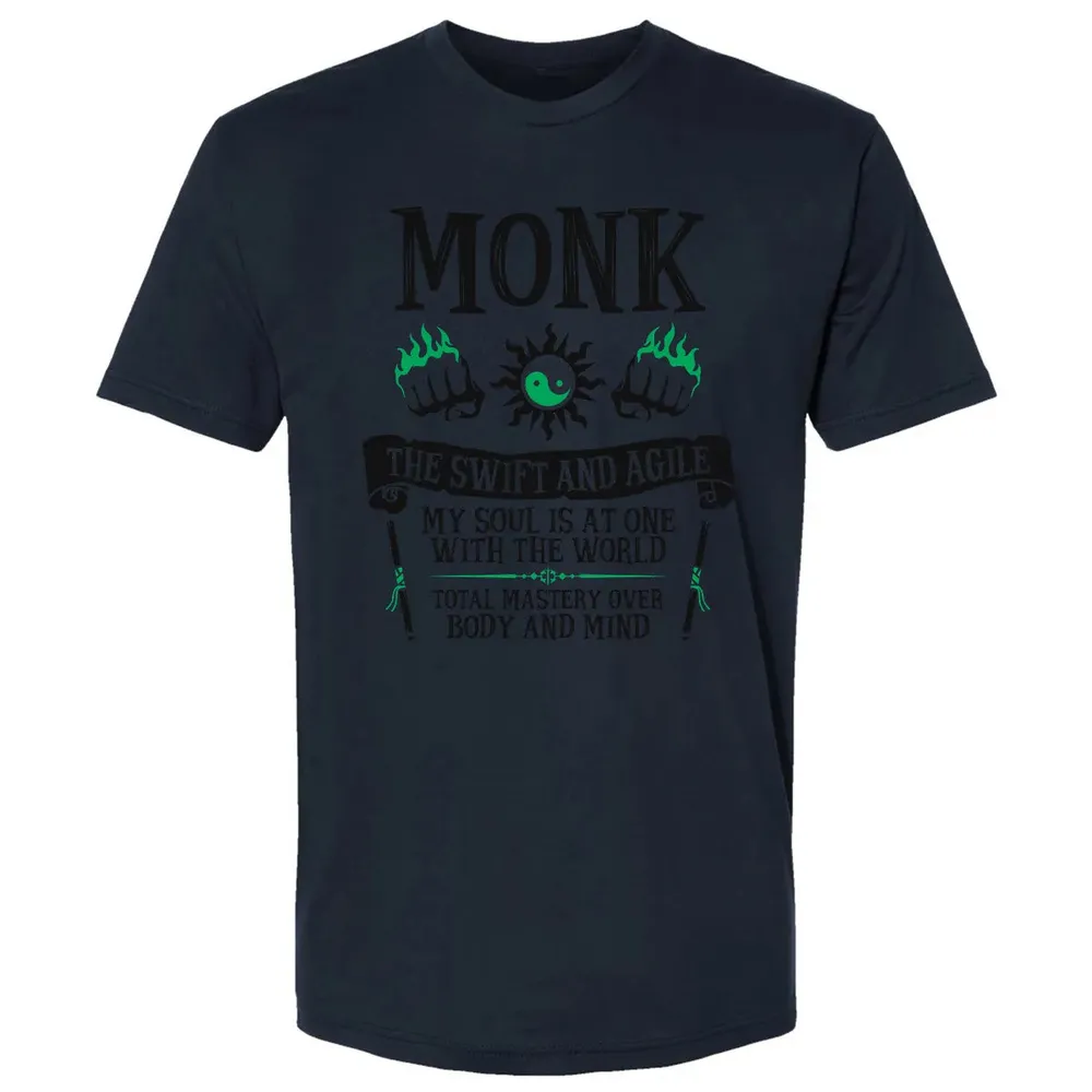 MONK, THE SWIFT AND AGILE (Black) Premium Unisex T-shirt - 13