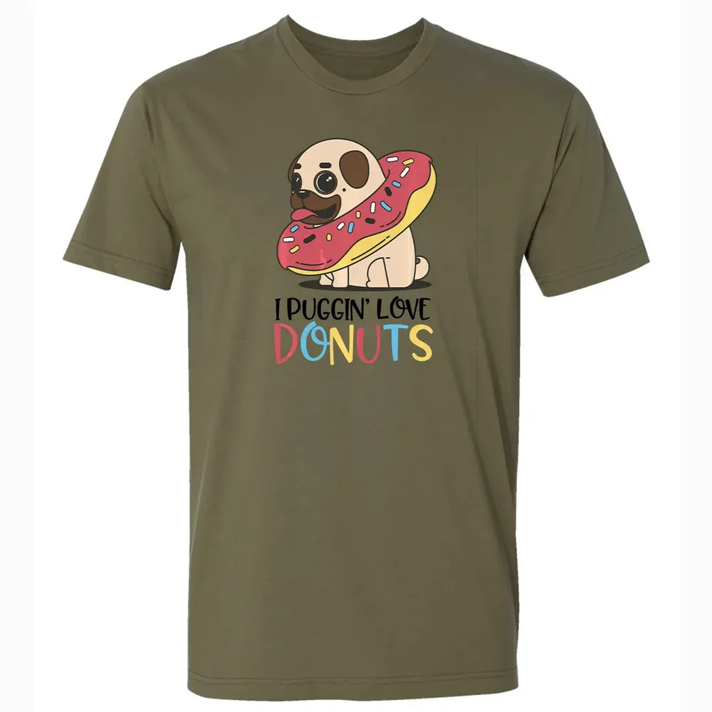 I Puggin Love Donuts Gift Pug Donut  Sweat Premium Unisex T-shirt - 5