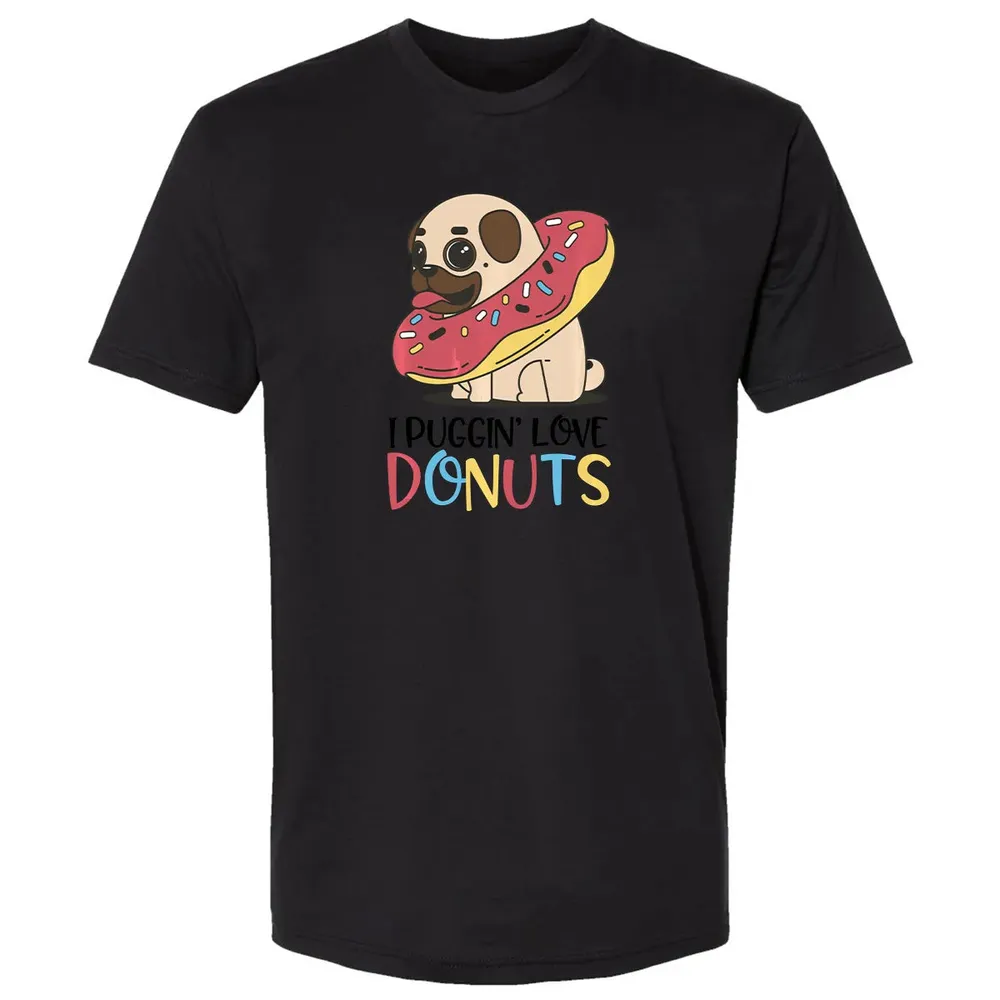 I Puggin Love Donuts Gift Pug Donut  Sweat Premium Unisex T-shirt - 15