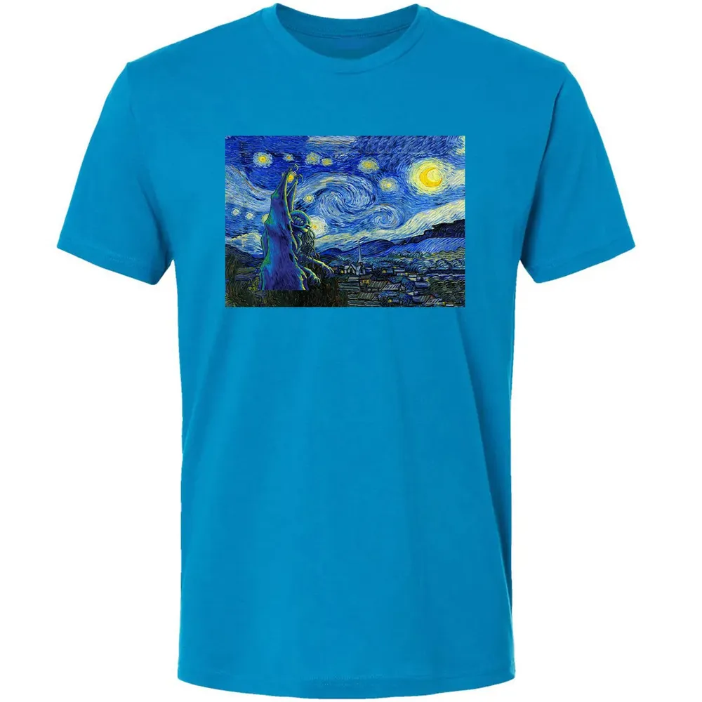 Cthulhu In Starry Night Premium Unisex T-shirt - 4