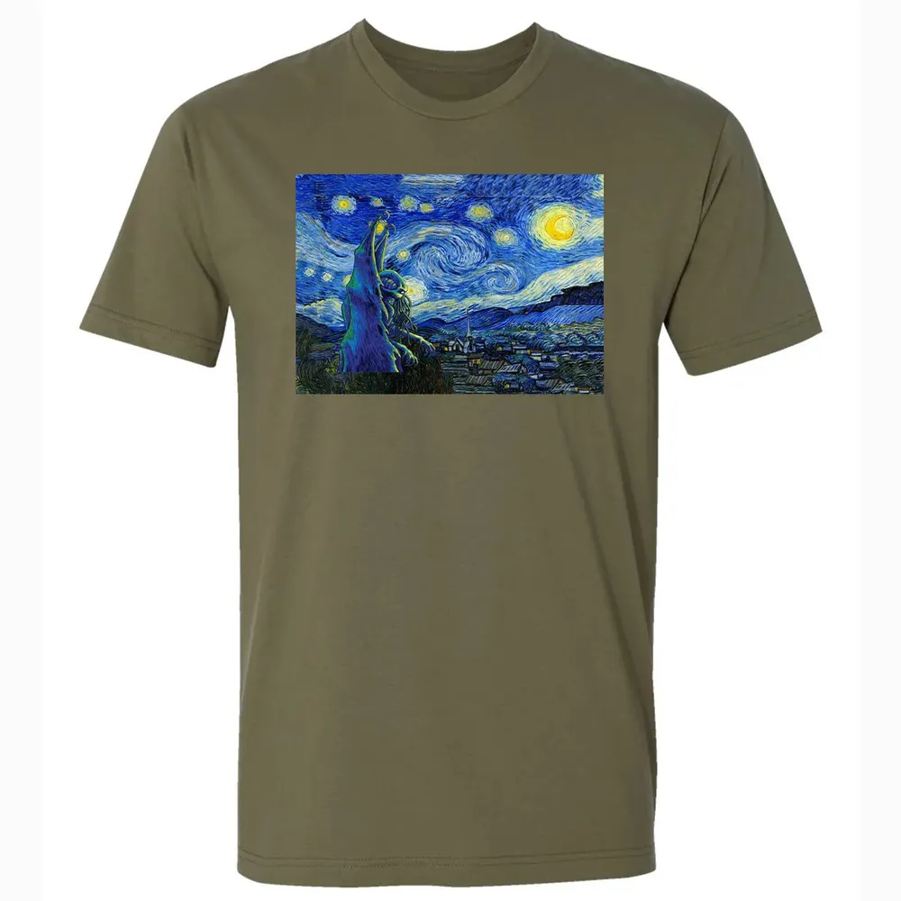 Cthulhu In Starry Night Premium Unisex T-shirt - 5
