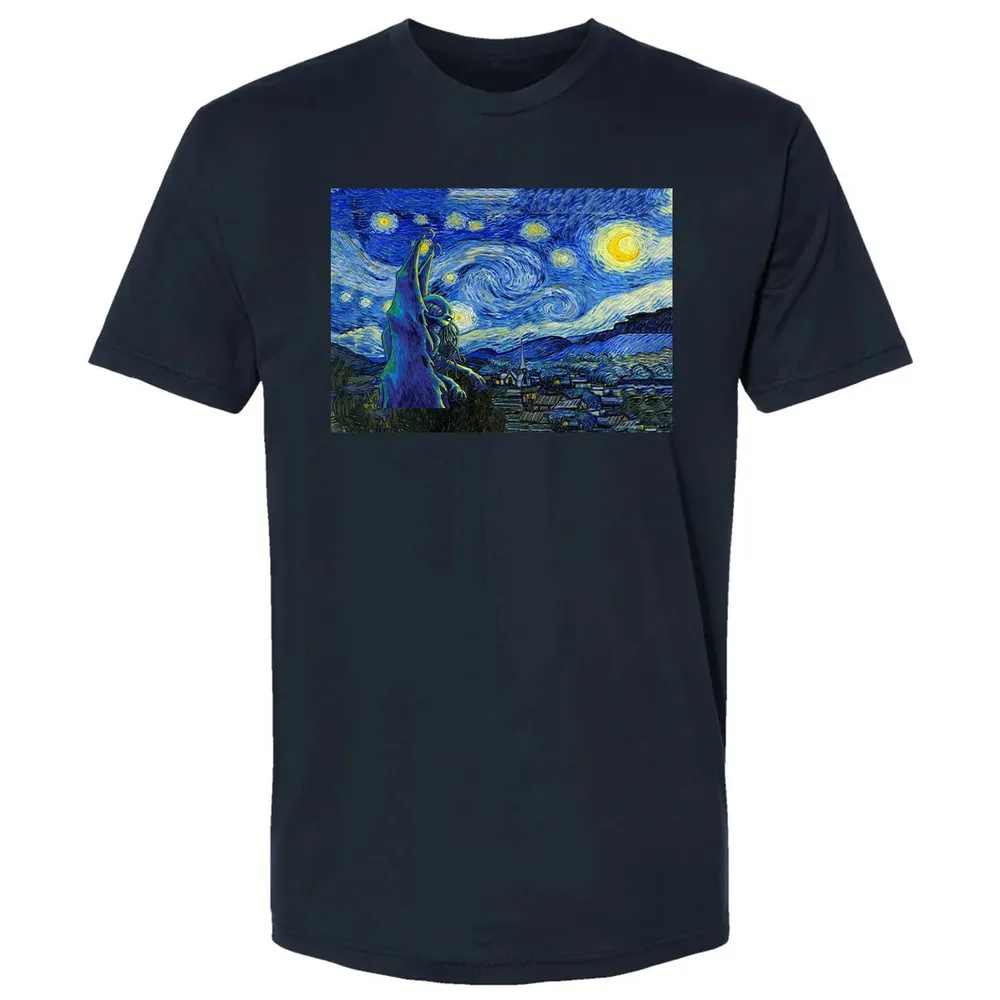 Cthulhu In Starry Night Premium Unisex T-shirt - 13