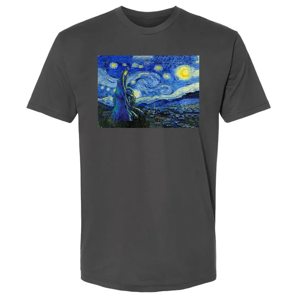 Cthulhu In Starry Night Premium Unisex T-shirt - 8